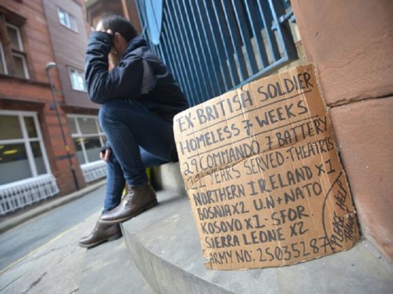 Homelessness UK Veterans The Government Shame