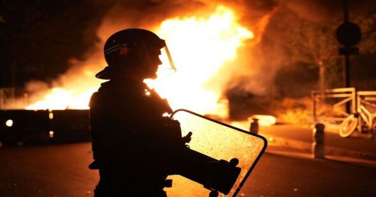 France burns, Macron parties!