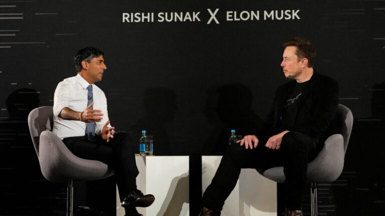 Elon Musk & Rishi Sunak at the AI safety summit