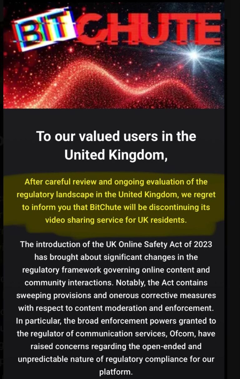 Bitchute gone from the UK!