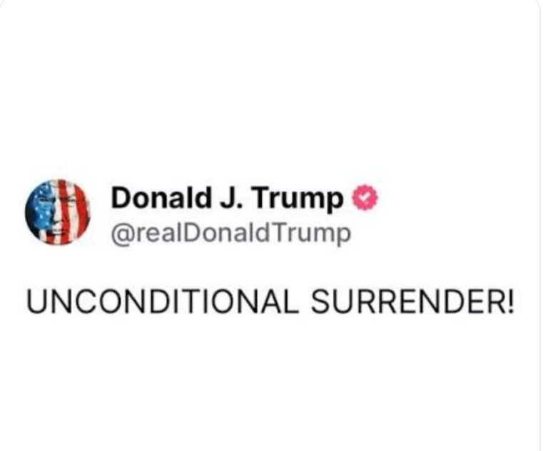 Trump surrenders to Iran.