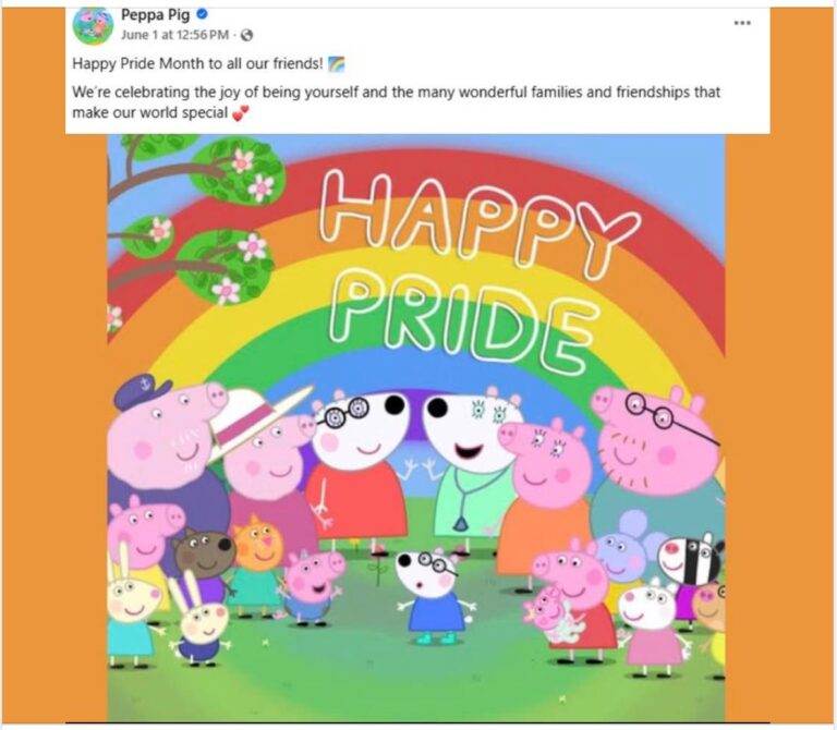 Peppa Pig pushing Pride