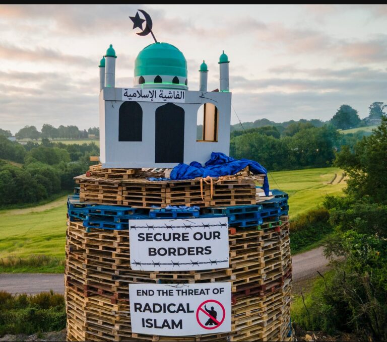 Mosque on a bonfire?